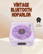 Resim Kanonik Education Retro Pikap Hoparlör – Şarjlı Kablosuz Projektör ve Gece Lambası 