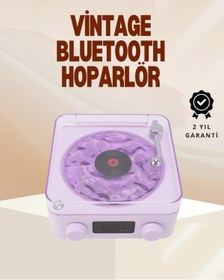 Resim Kanonik Education Retro Pikap Hoparlör – Şarjlı Kablosuz Projektör ve Gece Lambası 