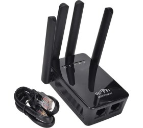 Resim Gaman Siyah 4 Antenli 300MBPS Wifi Menzil Genişletici Tekrarlayıcı 360° Sinyal Kapsamı Hızlı Kurulum 