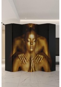 Resim Gold Kadın Çift Taraf Baskılı 6 Kanat Paravan 000045 