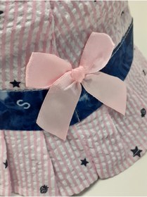 Resim Kardelen Butik Denizli Çizgili Bebe Fötr Kova Şapka ( 2-4 Yaş ) ( Unisex ) ( Pembe ) 