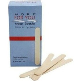Resim More For You Tek Kullanımlık Ahşap Ağda Spatulası 100'lü 