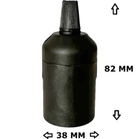 Resim İtalyan Tip E27 Duy Vidasız Geçmeli Düz Bakalit Siyah (250V-4A) 5 Adet 