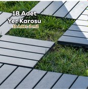 Resim Porsima 1066 18li Bahçe Balkon Teras Zemin Döşemesi Karosu Antras 