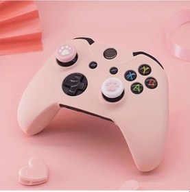 Resim Sunshine022 Xbox Series S İçin Pembe Tek Kontrolcü Yumuşak Kedi Pençe Tutucu Kılıf 