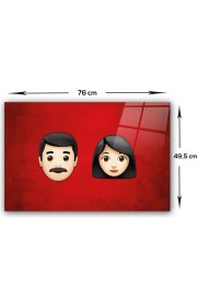 Resim Decorita Emoji Ailesi | Kadın & Erkek | Cam Ocak Arkası Koruyucu | 