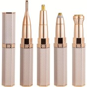 Resim Yeni 4'ü 1 Arada Kadın Yüz Elektrikli Tıraş Makinesi, USB Şarj Edilebilir Tam Vücut Tüyü Giderici, Ağrısız Trimmer, Şık ve Kompakt Taşınabilir Kullanım İçin, Çok Fonksiyonlu Yüz Tüyü Bakım Aracı 