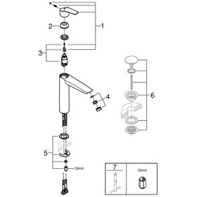 Resim Grohe Eurosmart Tek Kumandalı Lavabo Bataryası XL-Boyut 2397100 