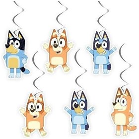 Resim Asmalı Tavan Sarkıt Süsü Bluey 6lı Çok Renkli 