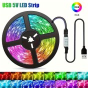 Resim Anahtar Kontrollü Renk Değiştiren USB LED Şerit Işıklar, Oda, TV, Noel Dekoru, Film Temalı Ortam, Araba Süsleme, Parti ve Açık Hava Piknikleri için Çok Renkli RGB Aydınlatma - Pil Gerektirmez 