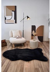 Resim Apex Reiki Antrasit Peluş Post Şekilli Halı Antrasit 