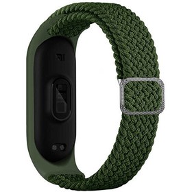 Resim Xiaomi Mi Band 5 Cırtcırt Kumaş Ayarlanabilir Örgü Tasarım KRD 49 Koyu Yeşil Kordon 