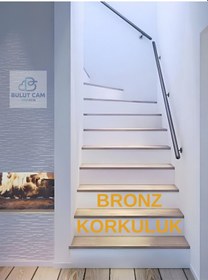 Resim Alüminyum Bronz Merdiven Tutamak, Korkuluk Yaşlı Engelli Duvar Tutamağı 100 Cm 