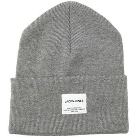 Resim Jack & Jones Logo Etiketli Bere - Long 12150627 Grey Melange 