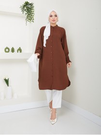Resim VOLT CLOTHİNG Kadın Ayrobin Nervürlü Maxi Boy Tunik 