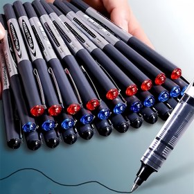 Resim 3 Adet Hızlı Kuruyan Jel Kalem İnce Uçlu, Pürüzsüz Yazı - Kırmızı/Mavi/Siyah Mürekkep, Ofis & Okul Kullanımı İçin İdeal, 14.0cm Uzunluk, Kapaklı Kapatma 