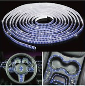 Resim Hightower Mavi Dıy Bling Kristal Araç Şeritleri, 5m Kendinden Yapışkanlı Gösterge Paneli Dekoru 