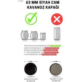 Resim Gün Kapak TWİST OF 63 MM Siyah Cam Kavanoz Kapağı 20 Adet 