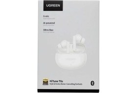 Resim Ugreen HiTune T6s Hibrit Aktif Gürültü Engelleyici Kablosuz Kulak İçi Kulaklık, Beyaz, 45585 