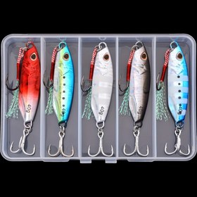 Resim 5 Adet Jig Shone Yem Metal Jig Yemleri 10/20/30/40/50g Deniz Balığı Renk Gradyanlığı Batma Yemi ile Üçlü Kancalar, Deniz Balıkçılığı için Dayanıklı Olta Yemleri ve Balıkçılar İçin Hediye (Sevgililer Günü, Babalar Günü), Spor Balıkçılık Yemleri | Yansıtıcı Balıkçılık Yemleri | Parlak Bitişli Yemler 