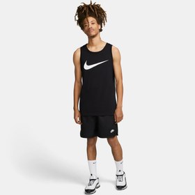 Resim Nike Sportswear Tank Icon Swoosh Erkek Siyah Kolsuz T-Shirt 