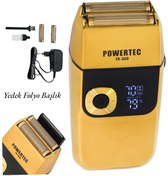Resim Powertec Tr-550 Şarjlı Günlük Sakal Sinekkaydı Tıraş Hassas Düzeltici Döner Başlık 