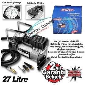 Resim Metal Hava Kompresörü 12 Volt Çelik Gövde 