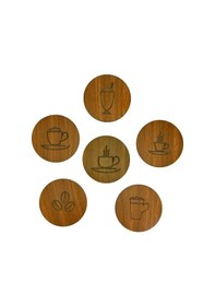 Resim Ahşap Bardak Altlığı Kahve Serisi 