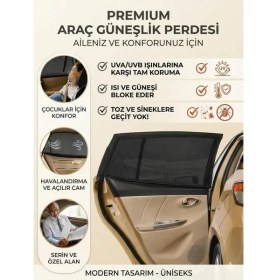 Resim Ankaflex 2 Adet Araba Araç Yan Cam Perdesi Güneşlik Gölgelik Güneş Koruyucu Arka Koltuk Perde Emzirme Örtüsü 