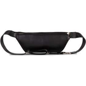 Resim Feline Deri Bel Çantası, Çapraz Çanta, Unisex, Siyah 