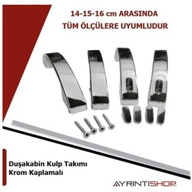 Resim Duşakabin Cam Kapı Kulp 14Cm 15Cm Ile 16Cm Arası Deliklere Uyumlu 