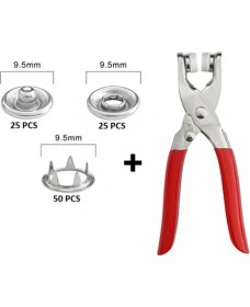Resim Selfbuysell Metal Çıtçıtlı Düğme Pensesi ve Düğmesi (25 Set) 