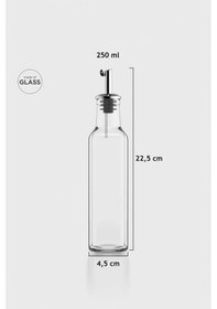 Resim Renga Voca 250 Ml Metal Kapaklı Tıpalı Cam Yağlık 151006 Gümüş 
