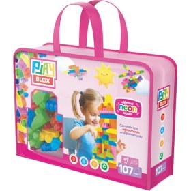 Resim Neon Yapı Blok Setleri Saklama Çantalı Lego Eğitici Çocuklar İçin El Becerisi Eğitici Oyuncak 