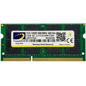 Resim 8 GB DDR3 1600MHZ TWINMOS 1.35 NB MDD3L8GB1600N 