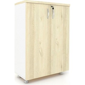 Resim Modüler Dünyası Kapaklı Kitaplık Dosya Dolabı - 80X38X117 (307721161) Beyaz - Meşe 