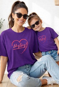 Resim genosha Anne Kız 100% Pamuk T-shirt Mama Mini Mother Daughter TEKLİ FİYAT 