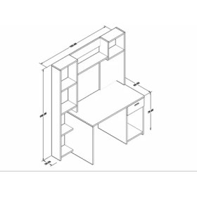 Resim Bicabin Estina Helen Dolaplı Raflı Çalışma Masası 