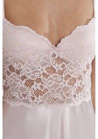 Resim Pierre Cardin Saten Dantelli Gecelik - 627 Pudra 