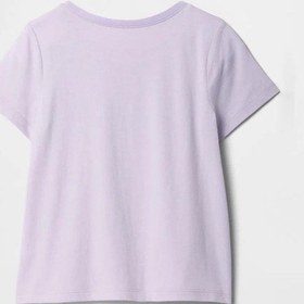 Resim Kız Bebek Gap Logo Grafikli T-shirt Lila-6000 Lila 