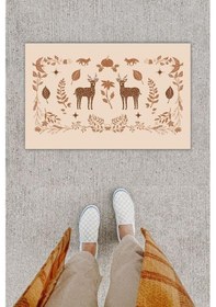 Resim Dijital Baskı Dekoratif Geyik Pudra Kapı Önü Paspası K-1215 