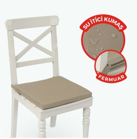 Resim Fermuarlı Sandalye Minderi Su İtici Kumaş 40x40cm Bej 