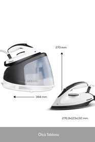 Resim HOMEND Steamwork 1167H Buhar Kazanlı Ütü Siyah Beyaz 2400 W 