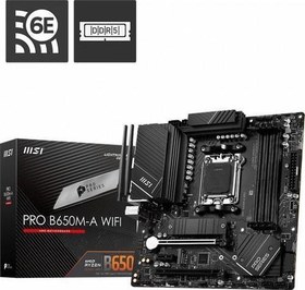 Resim Msı Mb Pro B650M-A Wifi Am5 Ddr5 6400Mhz(Oc) Hdmı Dp M.2 Usb3.2 2.5G Lan Wifi 6E Matx Anakart MSI