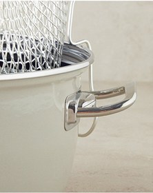 Resim Sartagi Emaye Kızartma Tenceresi Bej Ada Çayı Yeşili 
