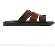 Resim Terlik Erkek M6857 The Sandals Factory Leather Upper Dark Brown Dark Brown Koyu Kahverengi 