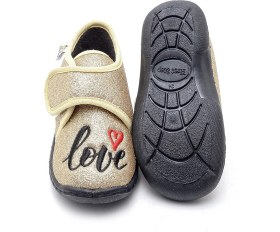 Resim Fi̇rst Step Gold Love Nakışlı Çocuk Panduf F-711 