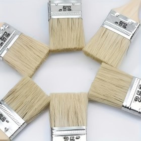 Resim Ahşap saplı 6 parça çok amaçlı boya fırçası seti - yağlı boya, guaj ve elektronik temizleme için uygun, sanatçılar ve DIY projeleri için dayanıklı araçlar 