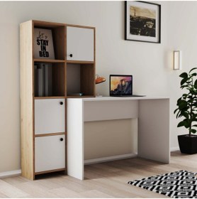 Resim Mezza 1992 Silence Kitaplık - Çalışma Masası Takımı Sepet - Beyaz 