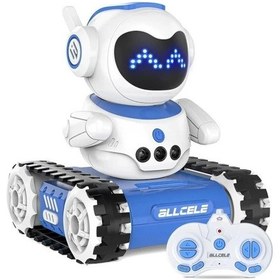 Resim Allcele Müzikli Ve Led'li Uzaktan Kumandalı Robot Blue White Pro Çok Renkli 